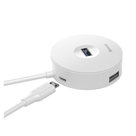 USB-хаб Baseus C30C-03, USB тип-C, USB тип-A, USB 3.0 тип-A, micro-USB тип-B, белый, 4 порта, #CAHUB-G02 Превью 1