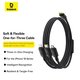 USB Cable Baseus Silky, (micro USB type-B, Lightning, 2xUSB type-C, 150 cm, 100 W, black, 3 in 1) #P10377706123-00 Preview 1
