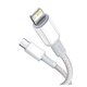USB Cable Baseus High Density Braided, (USB type C, Lightning, 100 cm, 20 W, white) #CATLGD-02 Preview 1