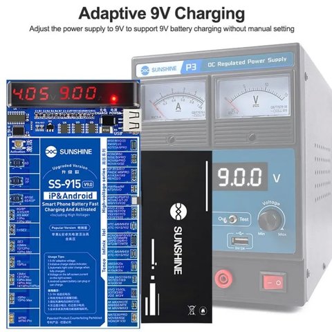 Cable para activar batería Sunshine SS-915 V9.0, circuito de activación de batería, iphone 6 - 15 pro max / samsung / huawei / xiaomi Vista previa  2