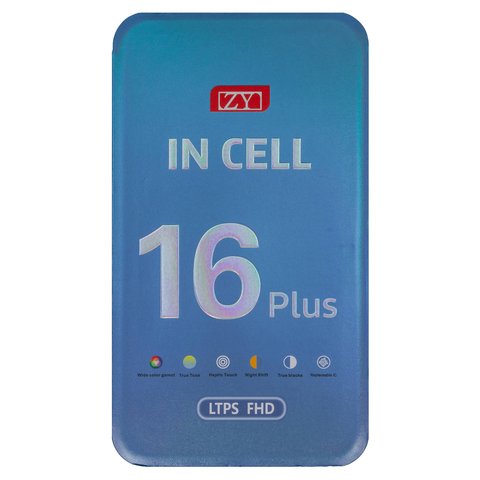 Pantalla LCD puede usarse con iPhone 16 Plus, negro, con marco, AAA, (TFT), ZY, LTPS FHD Vista previa  1