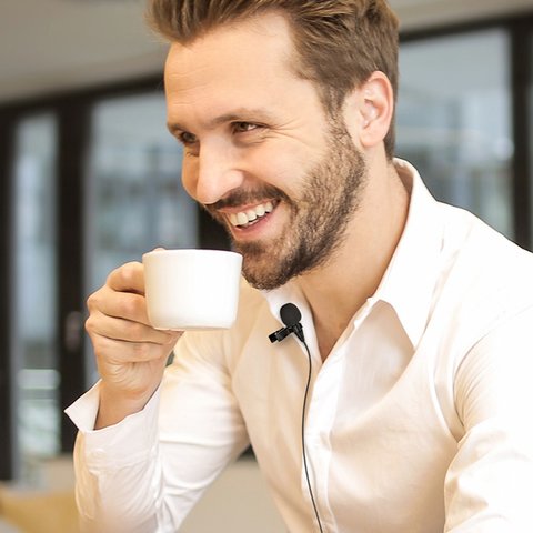 Микрофон петличный Hoco L14, с клипсой, TRRS 3.5 мм, 2 м, #6931474761132 Превью 3