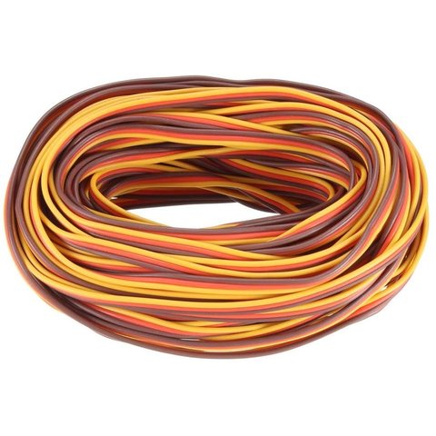 Сервокабель 3x22AWG, 0,33 мм², 1 м, плоский, оранжевый, коричневый, желтый Превью 1