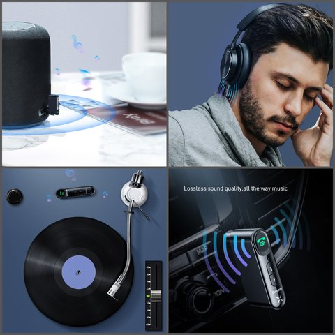 FM-трансмітер Baseus Qiyin, чорний, з кнопкою, з Bluetooth, TRS 3.5 мм, micro-USB тип-B, #WXQY010001 Прев'ю 3