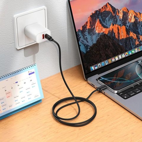 USB кабель Hoco X122, USB тип-C, Lightning, 100 см, 27 Вт, чорний, #6942007662161 Прев'ю 3